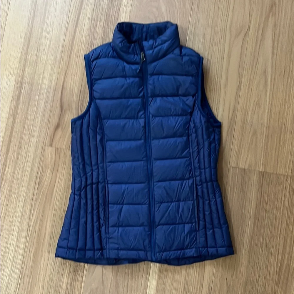 Women's Blue Down Vest - Picture 1 of 5
